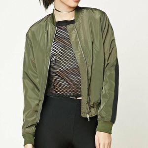 Olive bomber jacket